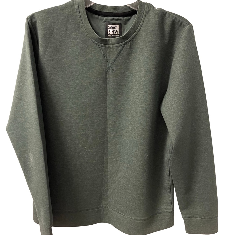 32 Degrees Heat Men’s Pullover Crewneck Sweatshirt - Olive Green Sz M